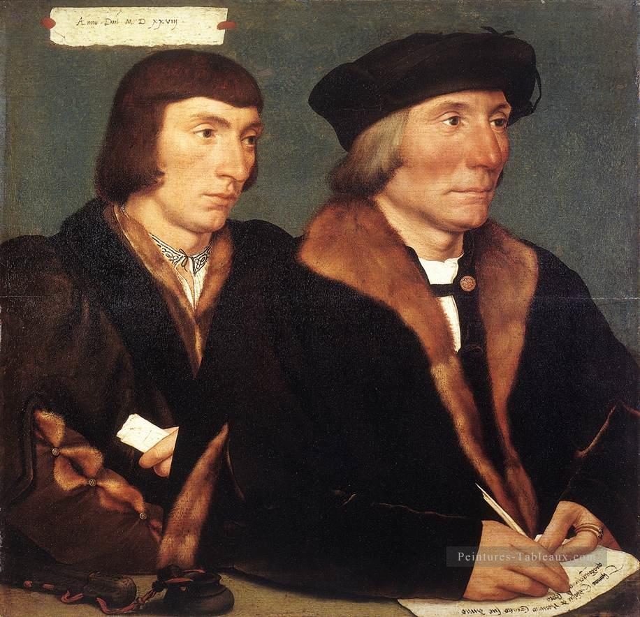 Double Portrait de Sir Thomas Godsalve et Son Fils John Renaissance Hans Holbein le Jeune Peintures à l'huile